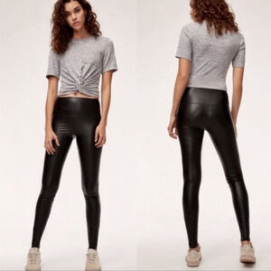 NWOT Wilfred Free Daria Faux Leather Leggings Pants Black Skinny Leg Aritzia XS